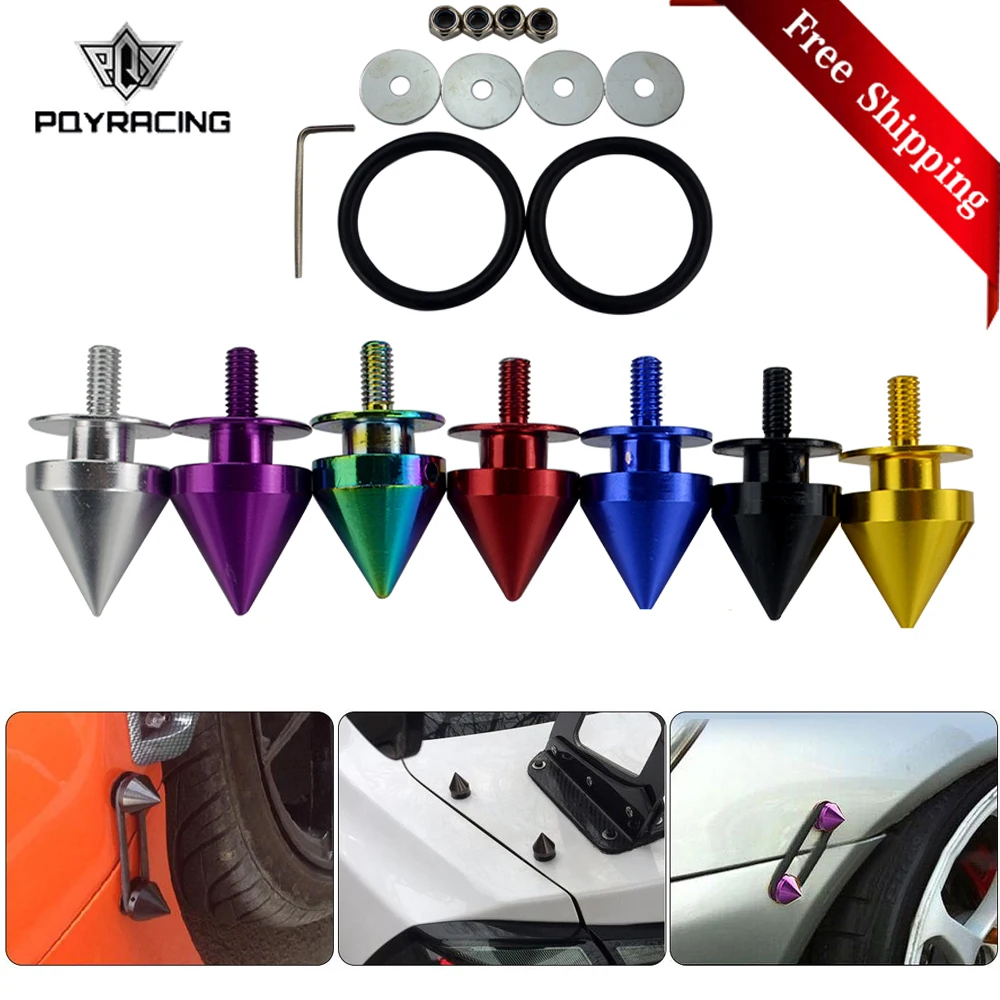 

1 Set Car Auto Spike Front Bumper Hatch Lids Quick Release Fasteners Nuts Bolt Alloy PQY-QRF92