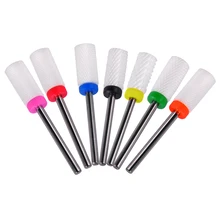 Flat Top Керамика ногтей сверло 7 типов 1 шт. Электрический маникюр машина аксессуары повернуть Burr резак пилка для ногтей инструменты