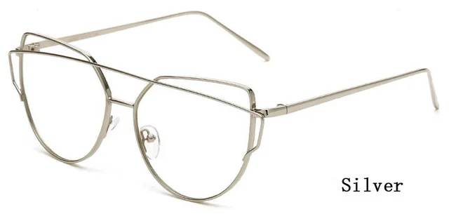 Модная оправа для очков кошачий глаз, женские прозрачные очки, оправа для очков, прозрачные линзы, поддельные очки без градусов, анти радиационные очки ботаника - Цвет оправы: silver