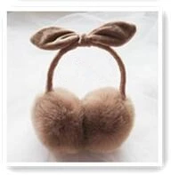 YGYEEG модные зимние удобные наушники для женщин теплые для девочек Новинка года прекрасный кролик Мех животных взрослы - Цвет: E011 Light coffee
