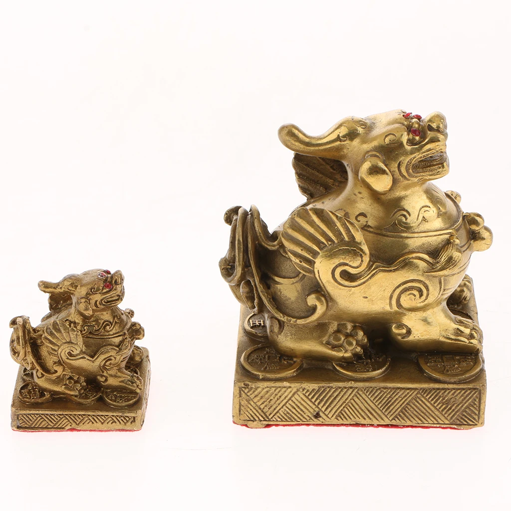 Chinese Copper Brave Troops Lucky Fortune Wealth Home Decoration Pi Xiu Brass Feng Shui Furnishing Articles