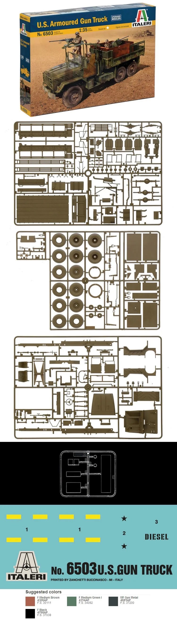 ITALERI 6503 1/35 масштаб M923 Американский бронированный грузовик пластиковая модель строительный комплект