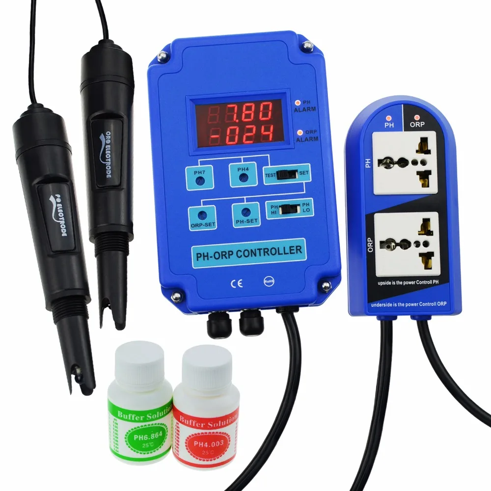 Dual Display DIGITAL 2 in 1 PH ORP Aquarium CONTROLLER BNC ELECTRODES