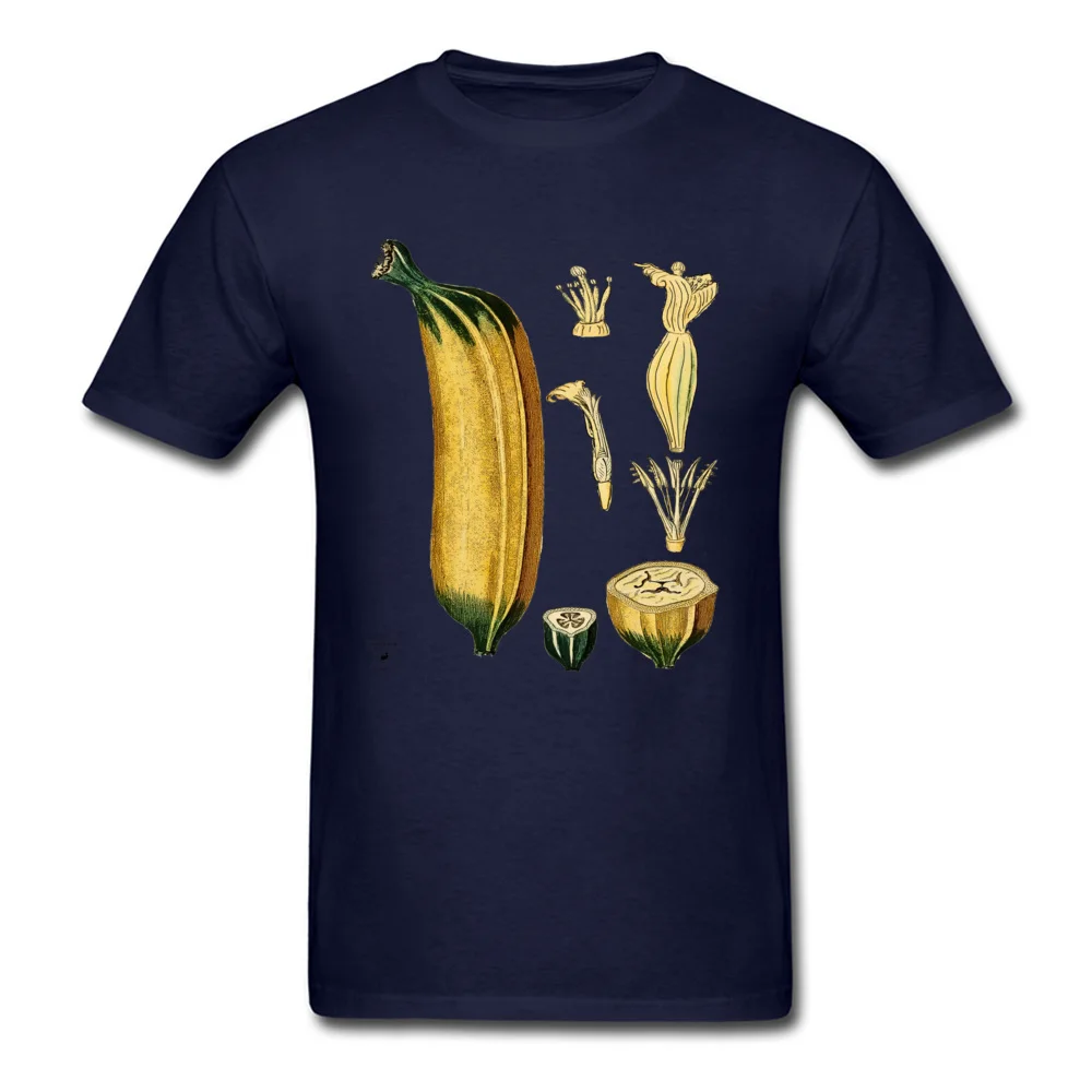 Cotton Fabric Men Short Sleeve Banana Plant Botanical Tropical Fruit T-shirts Slim Fit Tees 2018 Discount Normal O-Neck T Shirts Banana Plant Botanical Tropical Fruit navy