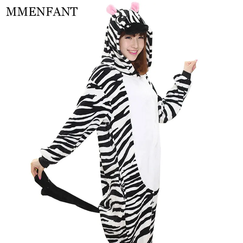 

New Cute zebra Cartoon Sleepwear Children Flannel Anime Pajama Kids Long Sleeve onesies Female Cosplay kids Pajamas Homewear