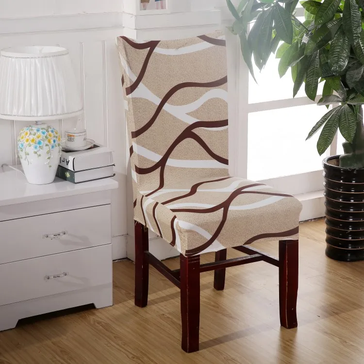 Sala de jantar Decoração Jacquard Capas de Cadeira Spandex Tecido