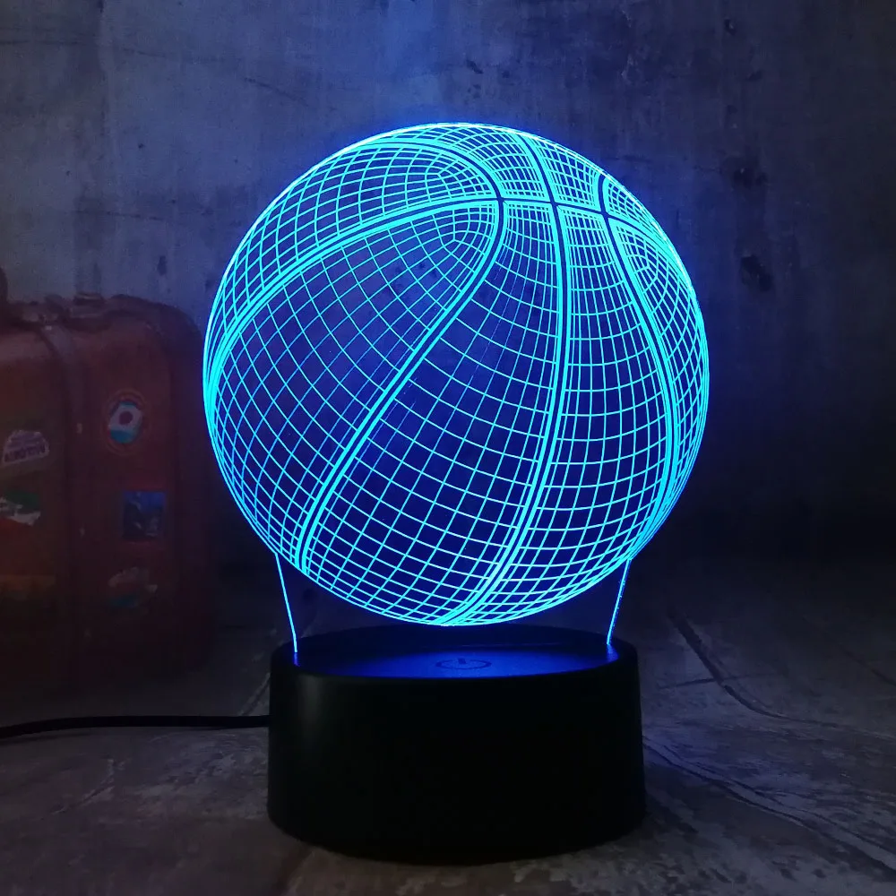 Крутая 3D баскетбольная спортивная домашняя Декорация LED illusion Touch Usb 7 цветов