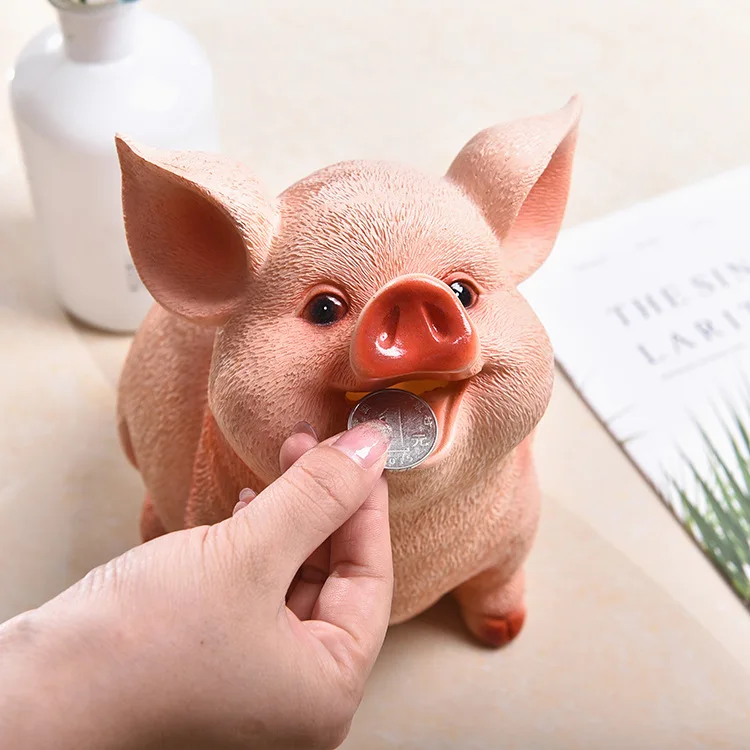 Resin Cute piggy money boxes Animal Pig banks Creative Valentine's Day gifts Birthday presents home decoration accessories