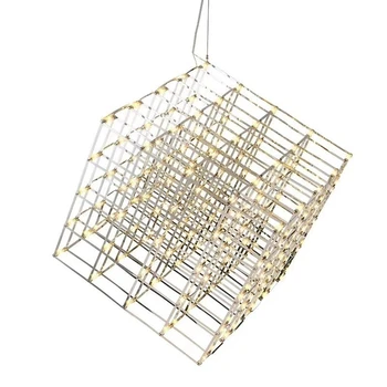 

Modern Stainless steel LED Chandelier Cube Light Creative commercial engineering villa square spark clothing store lighting