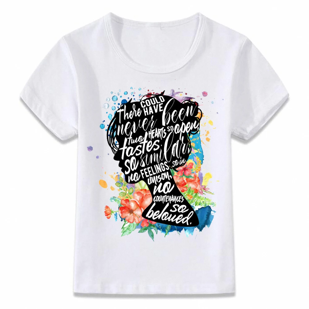 

Kids T Shirt Jane Austen Pride and Prejudice Elizabeth and Darcy Anne Persuasion Book Boys and Girls Toddler Shirts Tee oal126