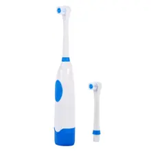Rotary Electric Toothbrush No Rechargeable Tooth Brush Electric With 2 Brush Heads Blue Dental Care