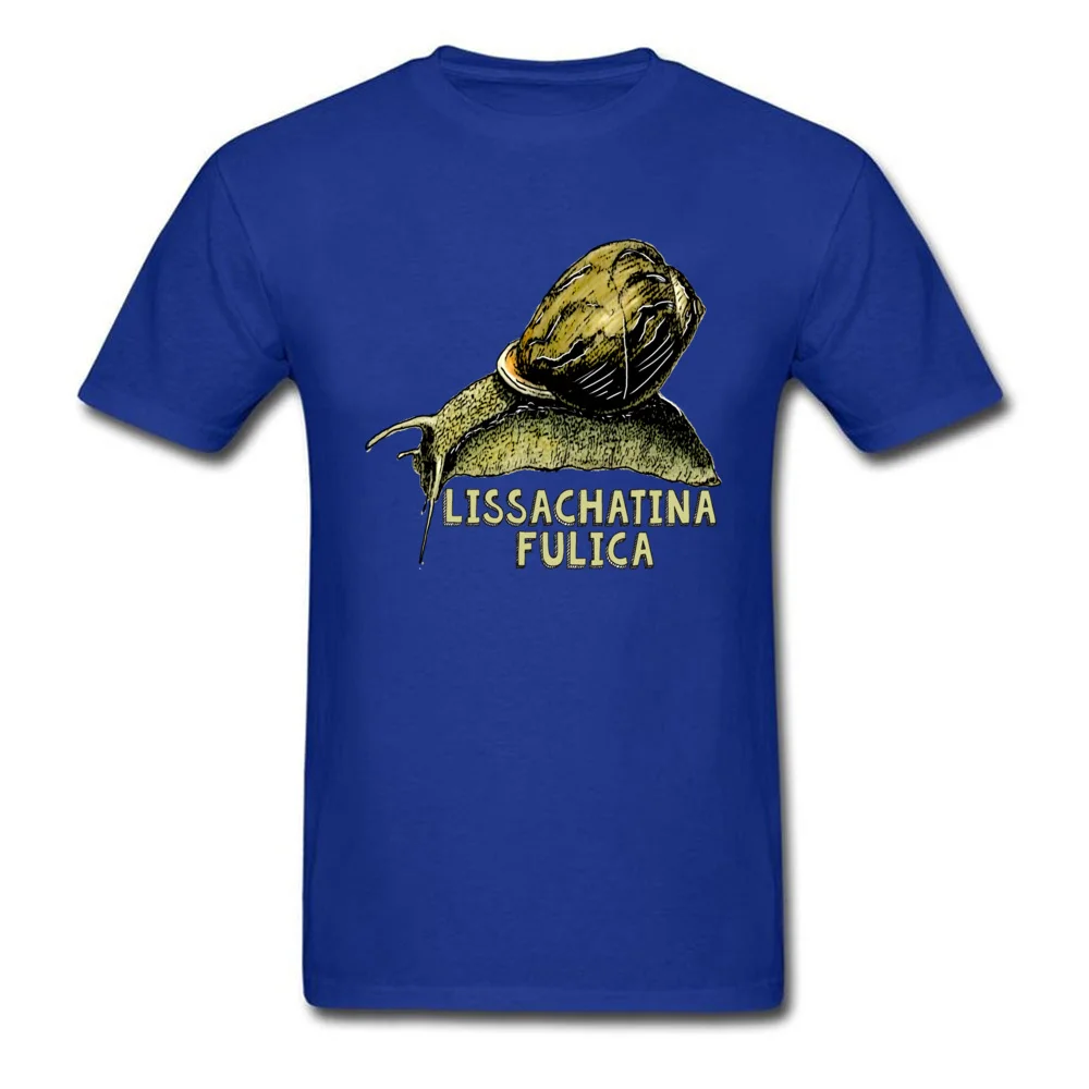 Design Personalized Tops Tees Short Sleeve for Men 100% Cotton Father Day O Neck T Shirts Slim Fit T Shirts Funky Giant African Land Snail by EncycloArt Mollusk Pet blue
