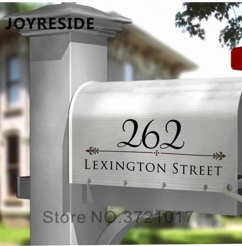

Custom Address Mailbox Decor Decals Vinyl Design Personalized Seet Simple Style Wall Mail Boxes Sticker Home Address Number M370
