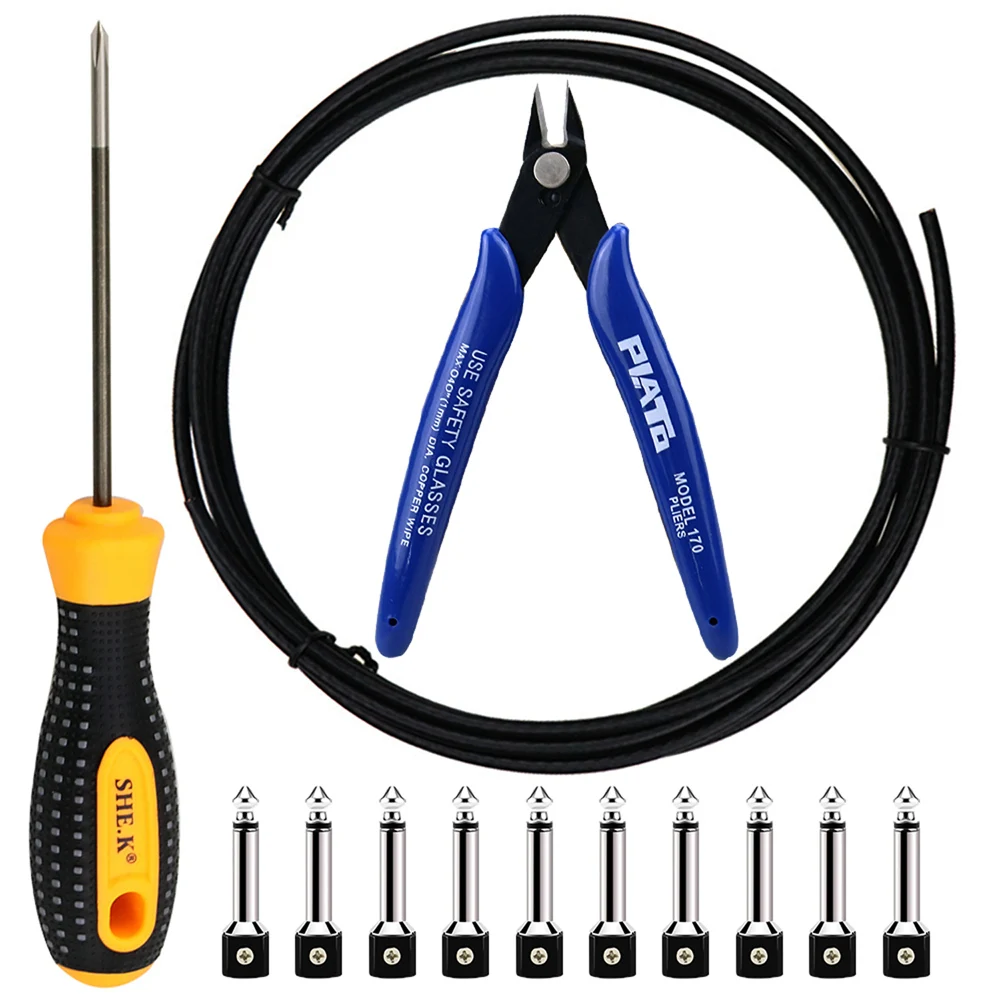 

Rahano DIY Solderless Guitar Cable Kit, Pedal board Customer With 10 feet Cable, 10 1/4" TS Plug For Guitar Effect Pedal