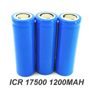

2pcs 3.7v ICR 17500 16500 rechargeable lithium ion battery cell 1200MAH for LED flashlight torch and speaker