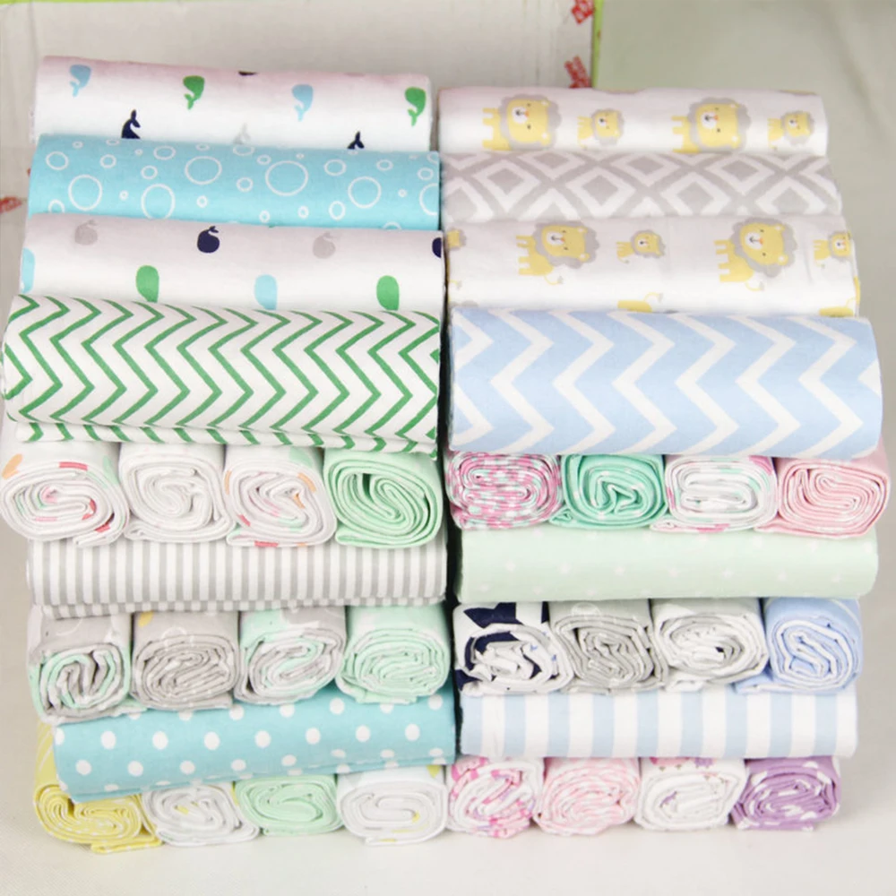 Koop 4 Stks partij Baby Deken Kinderen Mousseline Luiers Inbakeren 100% Katoen Flanel Luiers Voor Pasgeborenen Kid Fotografie Dekens Pasgeboren Wrap