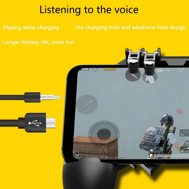  Upgrade Phone Game Controller Trigger 6 Fingers Operation Fire Button Phone Gamepad For PUBG