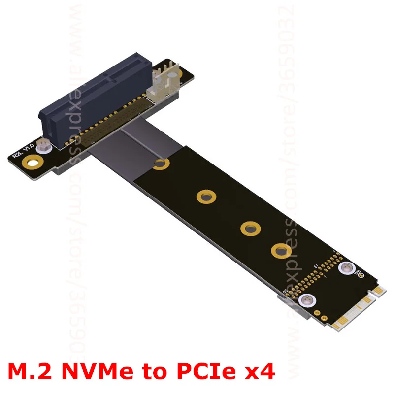 M2 M.2 NGFF NVMe ключ M к PCI E 3 0x4 адаптер для карты Riser Gen 0 кабель KeyM PCIe 4x Express удлинитель
