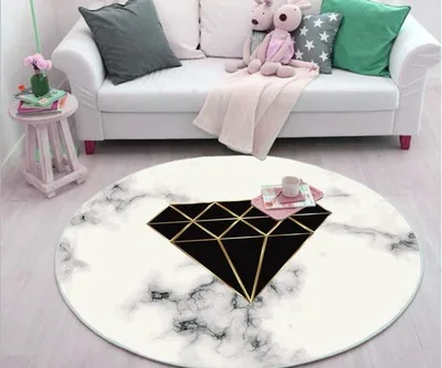 Скандинавские мраморные коврики с узором модный дизайн гостиная коврик под дверь спальни на заказ весна лето 6 мм роскошные круглые 3D ковры