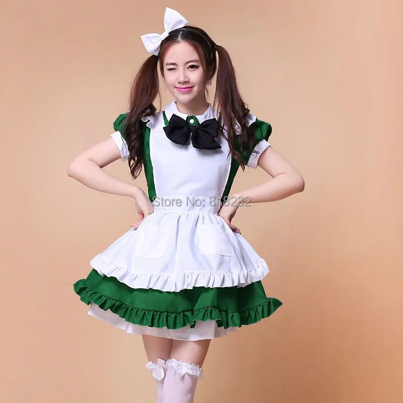Lolita Apron Maid Dress Maidservant Meidofuku Uniform Outfits Cosplay Costumes 