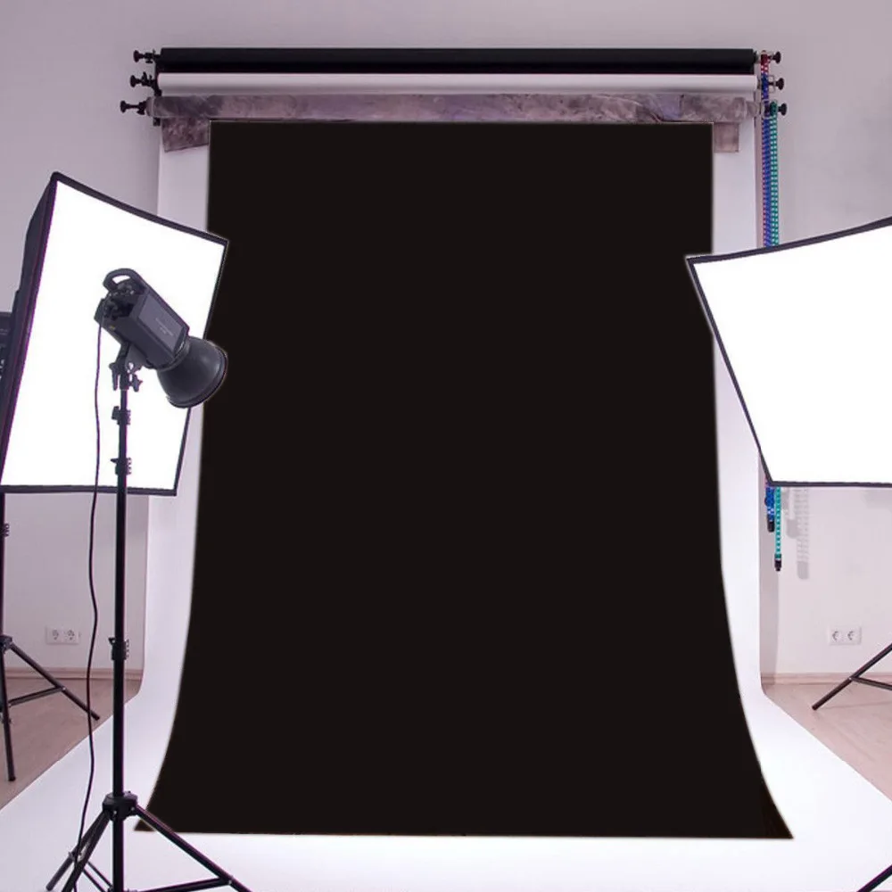 

Polyester Backdrop Background Photography Studio Props Solid Color Black Decor Photographic Photo Seamless Washable No Crease