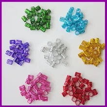 100 шт 7 цветов смешанные бусины регулируемые волосы косички бусины для дредов регулируемые волосы кольца для косичек застежки-запонки ювелирные изделия в виде труб