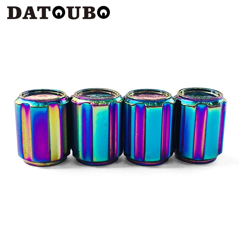 Datoubo 16 Pcs Aluminum Multi Neon Color Chrome Valve Caps,universal