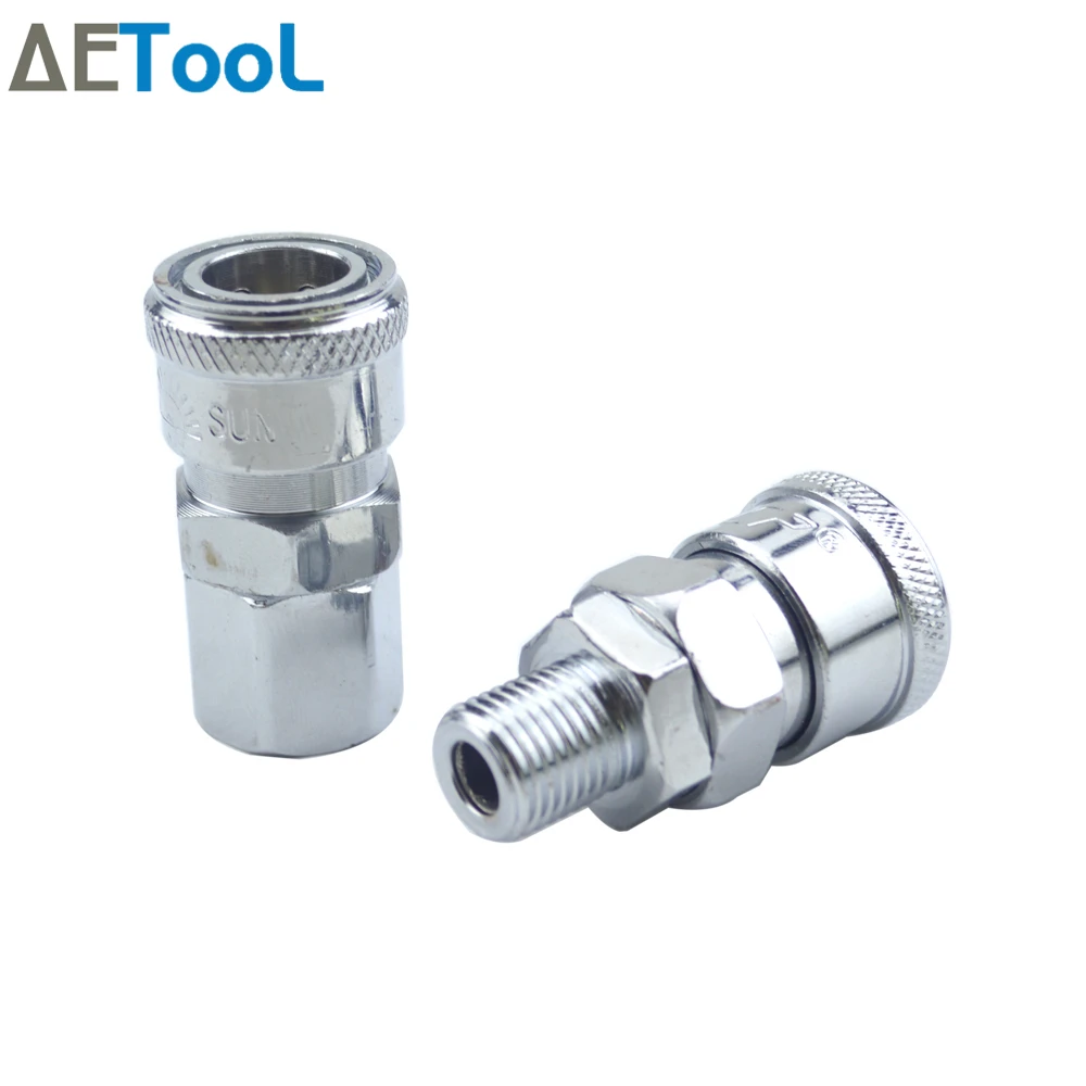 

AETool New Universal 1/4 inch NPT Stainless Steel Air Pneumatic Tools Quick Connector Adapter for Air Compressor Outlet Fittings