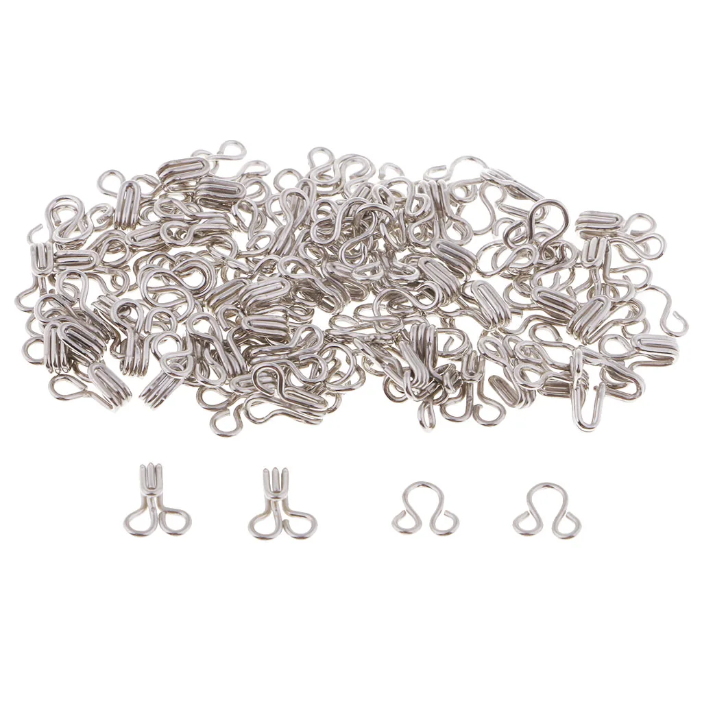 50 Sets Metal Sewing Hooks and Eyes Closure for DIY Bra Clothing Pants Dress Accessories