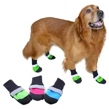 1 комплект; непромокаемые противоскользящие ботинки для больших собак; супер Одежда для больших собак; ботинки из ткани Оксфорд; теплые ботинки для собак; сезон осень-зима