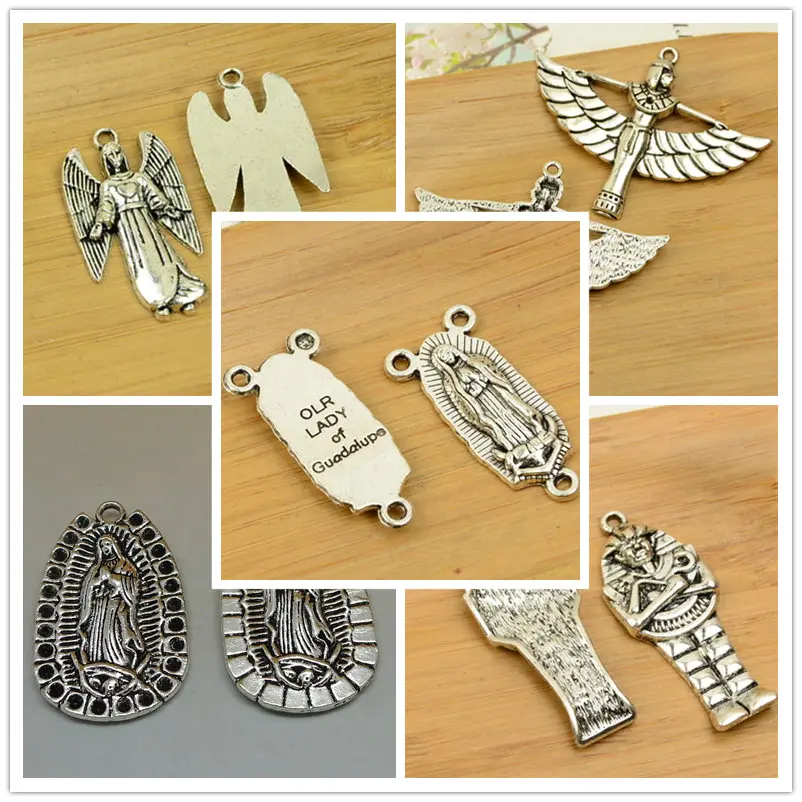 

God/Jesus/mummy shape alloy DIY Christmas charm pendant jewelry accessories findings antique silver necklace chain hot