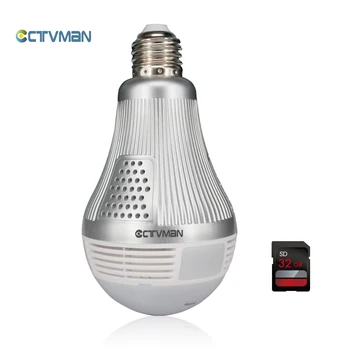 

CTVMAN 3MP Panoramic Camera Bulb Light Wireless IP Camera Fsheye Lens Wifi 360 Degree Home Security Wifi Cam
