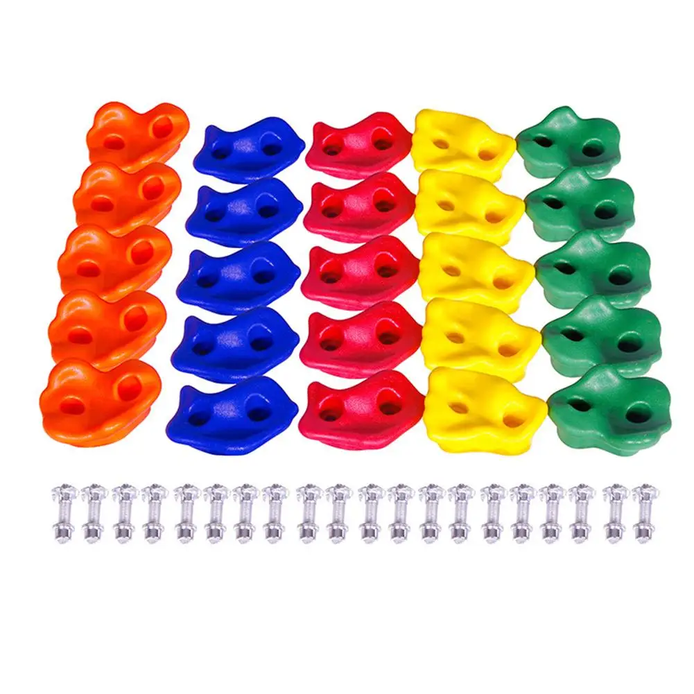 

10Pcs Kids ClimbingFrame Mixed Color Rock Wall Stones Hand Feet Holds Grip Gymnastic Fitness Tool Toys