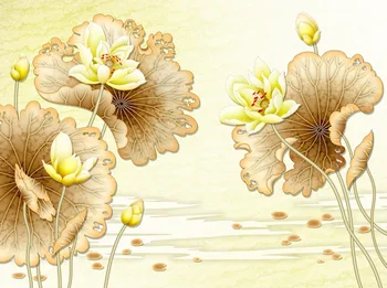 

3D Curtain Classic Home Decor Blackout Shade Window Curtains Simple Lotus Depicting Lotus Leaf Home Bedroom Decoration Window