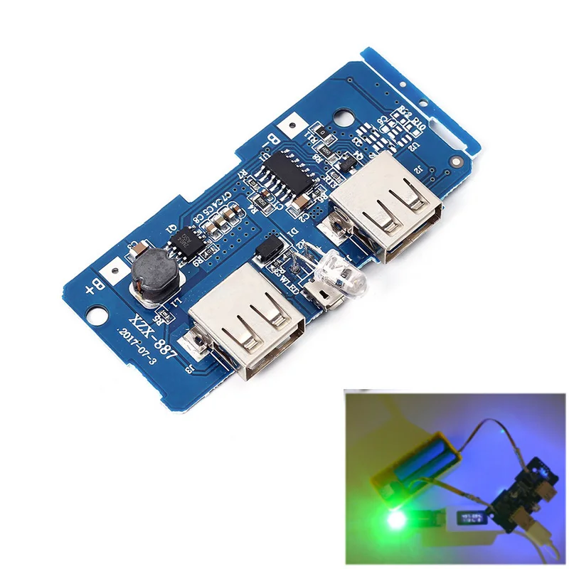 

5V 2A Power Bank Charger Module Charging Circuit Board Step Up Boost Power Supply Module 2A Dual USB Output 1A Input