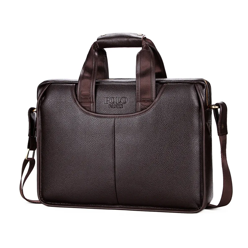 

POLO Simple Famous Brand Business Men Briefcase Bag Luxury Leather Laptop Bag Man Shoulder Bag Bolsa Maleta Men Tote Bags