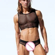 Мужские сексуальные топы, мужское нижнее белье, одежда для геев, сетчатая сетка, модная мужская одежда, нижнее белье, мужская майка без рукавов, сетчатый топ на бретелях