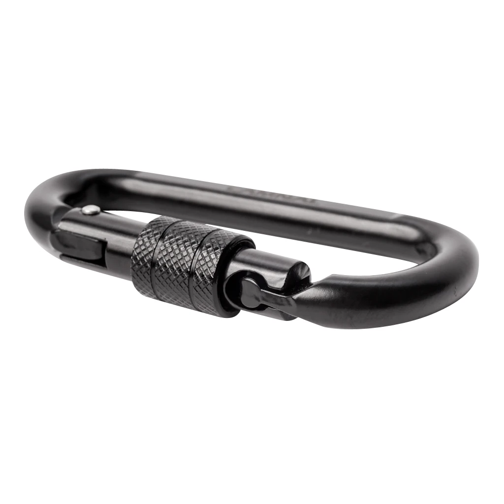 

30KN D Shape Carbon Steel Screw Locking Carabiner Hook Safety Protection Outdoor Rock Climbing Rappelling Rescue Equipment