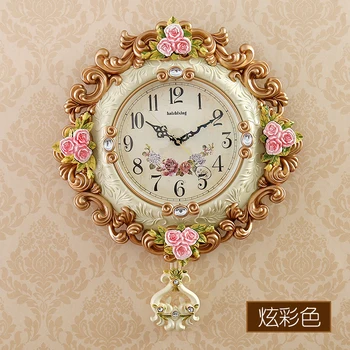 

watches Decoration Art quartz European style luxury decoration creative living room watch rose clock swing mute electronic clock