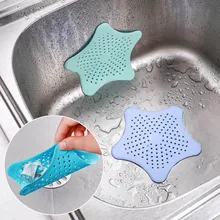 1 pcs Bathroom toilet hair Silicone sucker Kitchen sink bathroom sewer Pentagram Anti-blocking Sink bathroom accessories