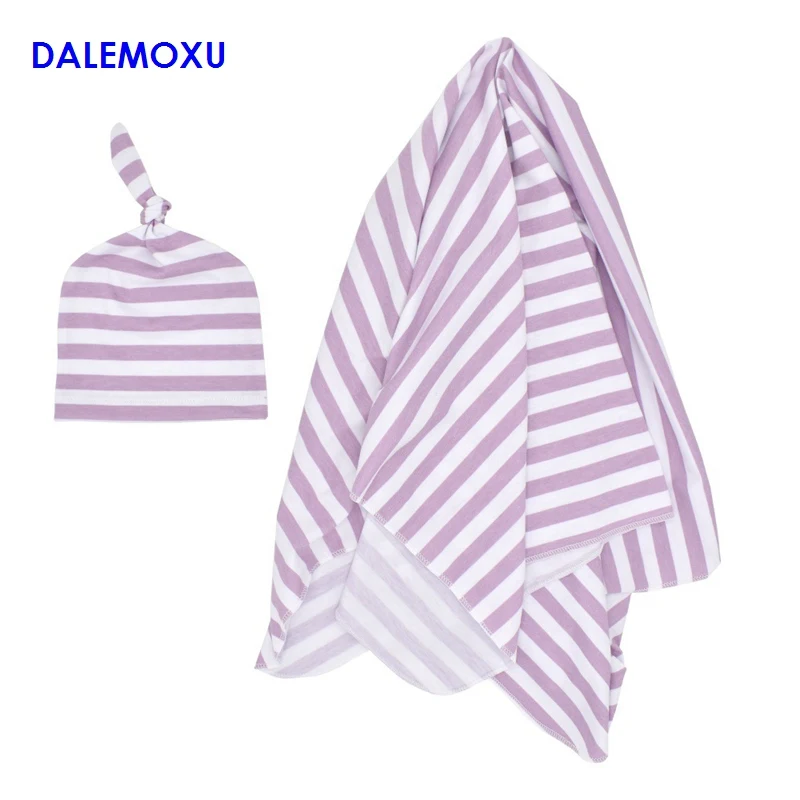 

DALEMOXU Baby Waddle Striped Muslin Blanket Baby Multi-use Big Diaper Blanket Wrap Thin Sleeping Bag For Summer Bedding 2PC