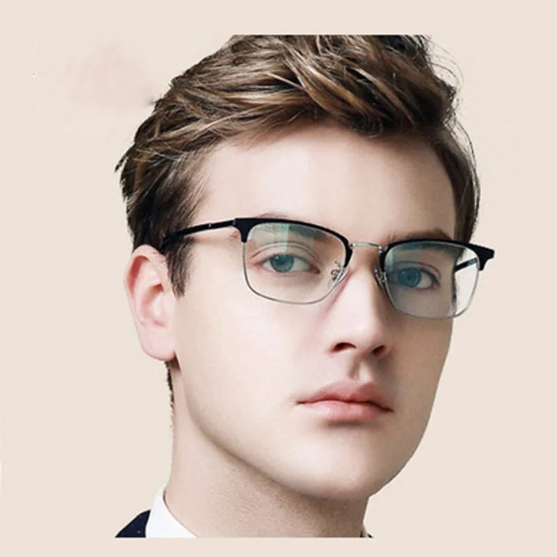 

Literary trend retro square full frame glasses frame art metal business causaul glasses frame