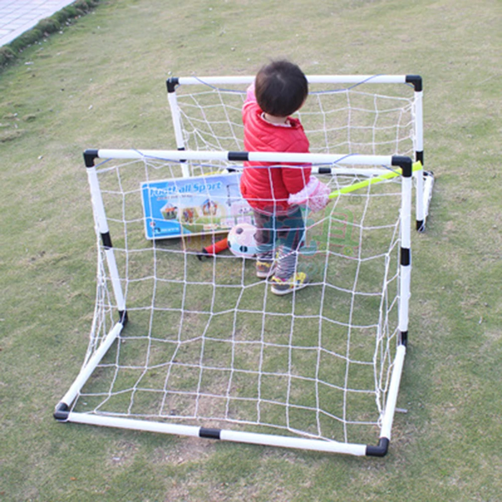 

2 set/lot 92cm Mini Football Soccer Ball Goal Folding Post Net + Pump Kids Sport Indoor Outdoor Games Toys Kids New year Gift