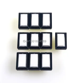

50mm*33mm 10 x 5V Rectangular LED Illuminated Arcade Push Button For Mini Table Top Arcade Machine & Coin Operated Games - White