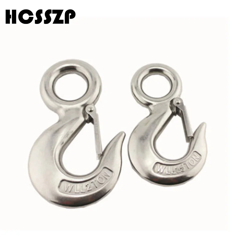 

Heavy Duty Stainless Eye Snap Latched Hoist Crane Hook with Safety Load Limit of 1.5T 2.0T Marine Boat 320A Hoist Crane Hook