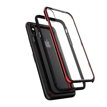 

Metal Shockproof phone case for X 10 Transparent Glass Back Cover Border easy install for phone X
