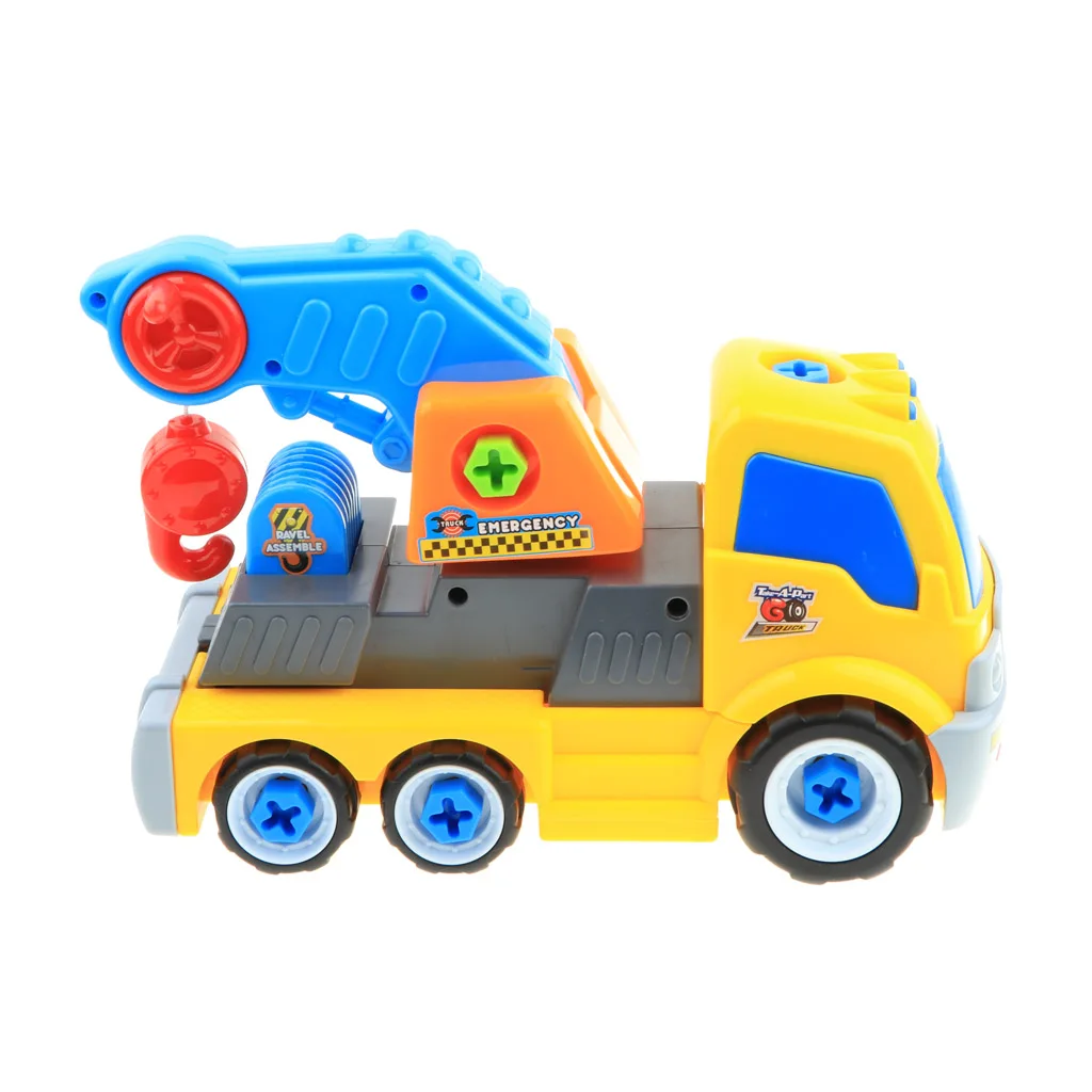 Take Apart Constructions Vehicles Toys - Assemble RC remote control Engineering Truck w/ Electric Drill Tool Kit Screwing Block