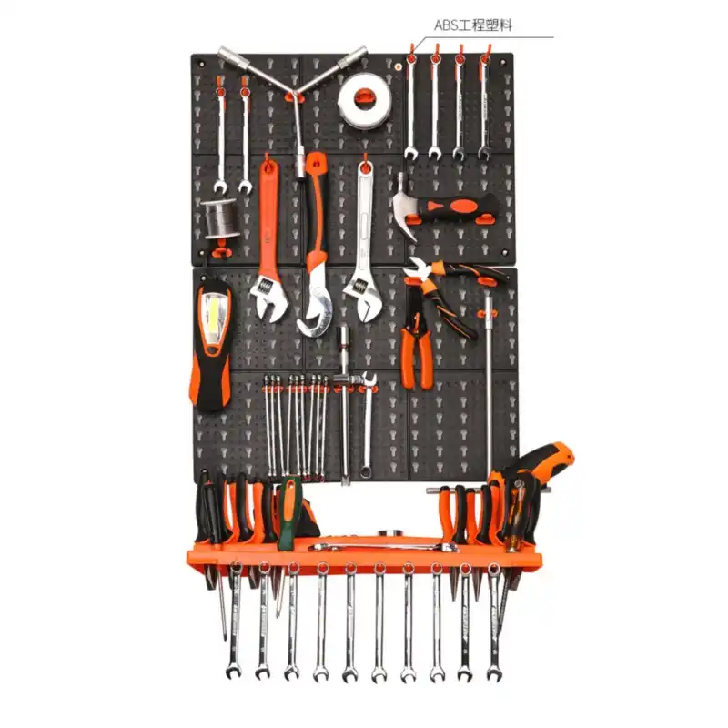 10pc Set Wall Mounted Hardware Tool Hanging Board Hole Plate Hook