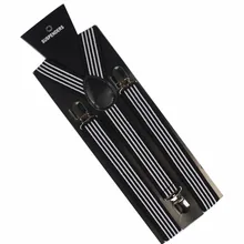 Winfox, модные, для взрослых, на клипсах, подтяжки, эластичные, регулируемые, женские, мужские, черные и белые, в полоску, подтяжки