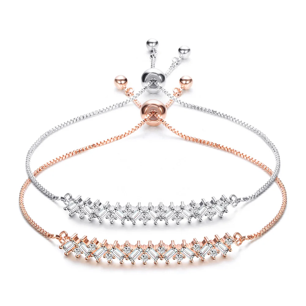 ELESSICAL Classic Charm Bracelets Light Luxury Simple Crystal Chain &amp Link Women Zircon Jewelry Wholesale | Украшения и